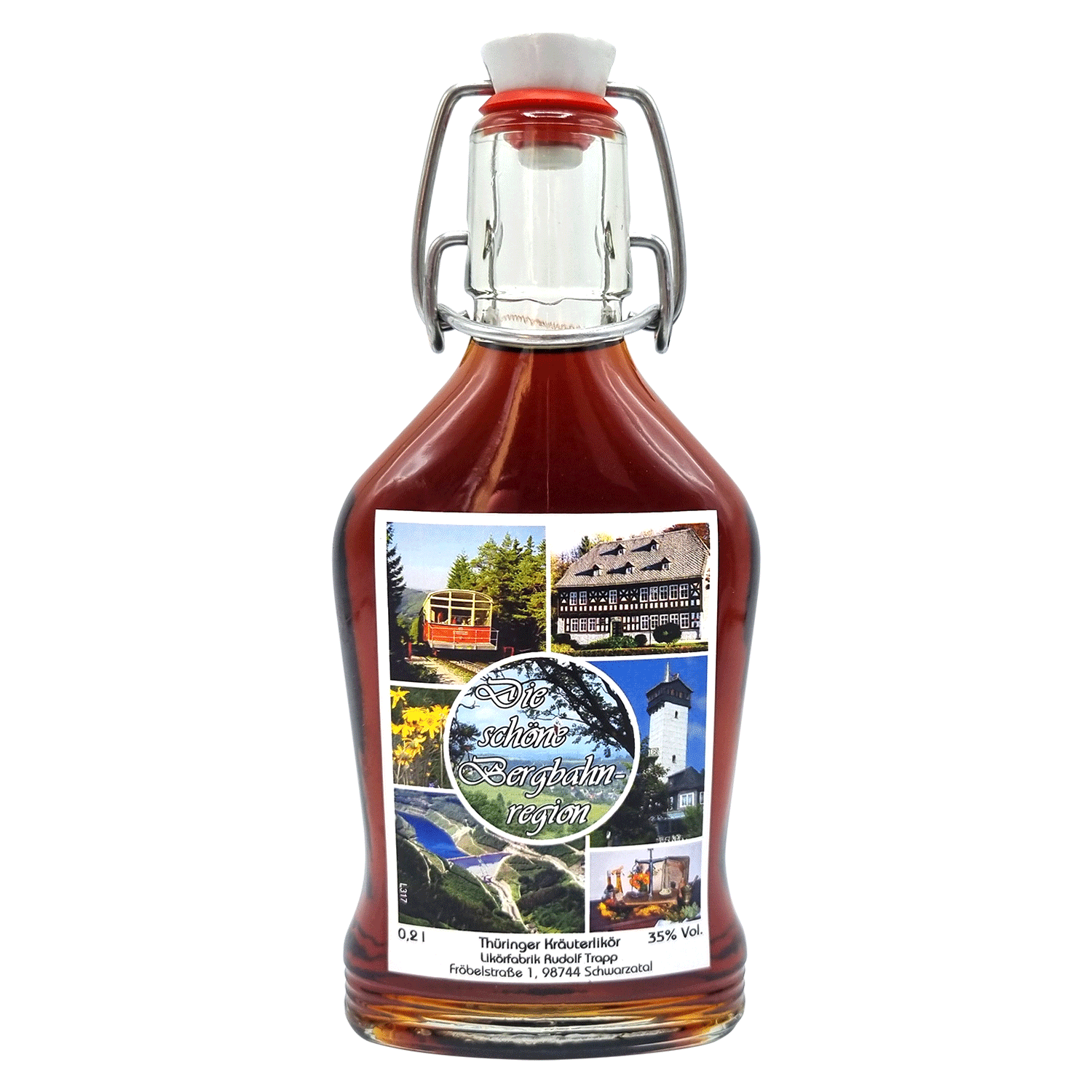 Kräuterlikör Fröbelturm Halbbitter Bügelflasche Bergbahnregion