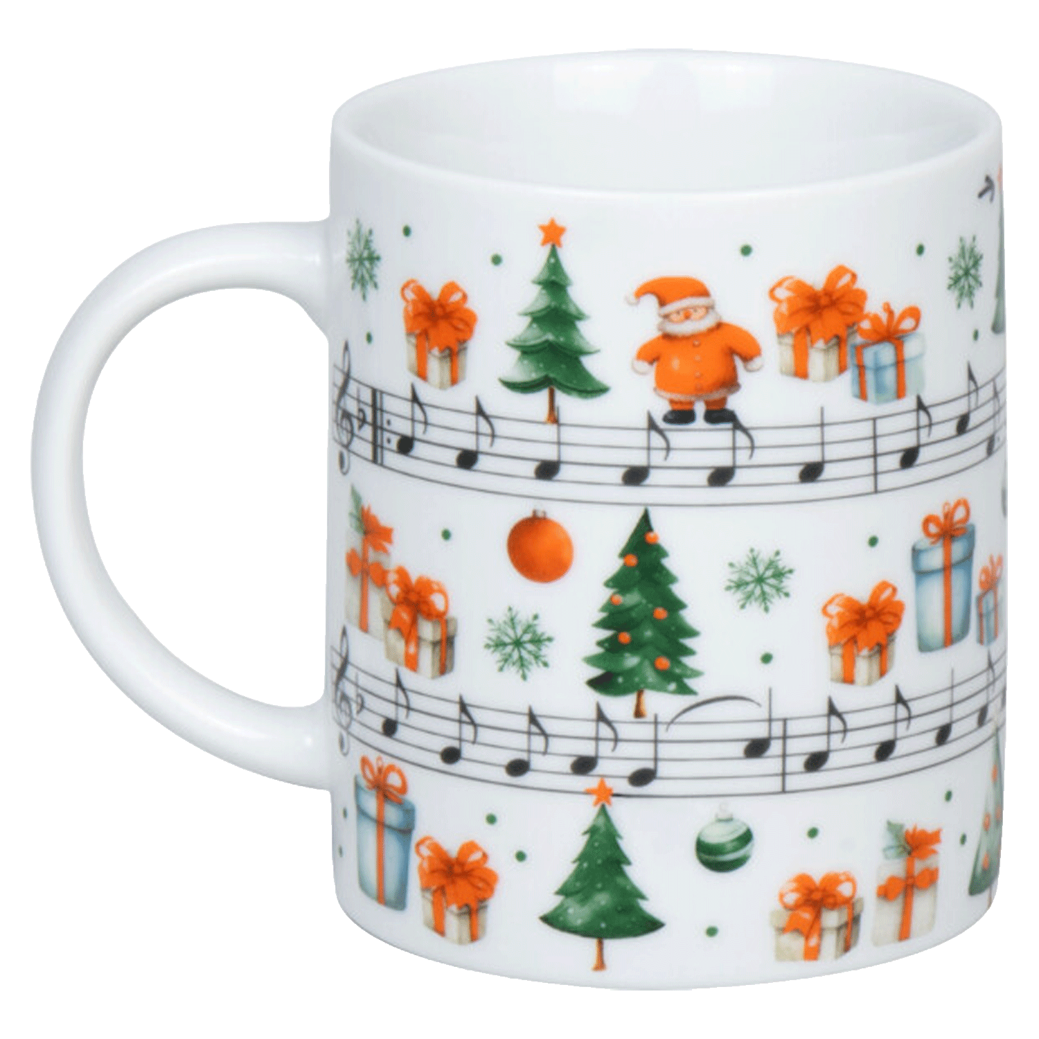 Koenitz Porzellan Weihnachtsbecer Jingle Bells links